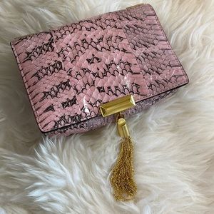 Rebecca Minkoff clutch with gold hardware